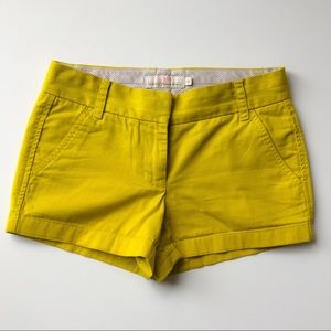 J. Crew Bright Yellow Chino Shorts, Size 0